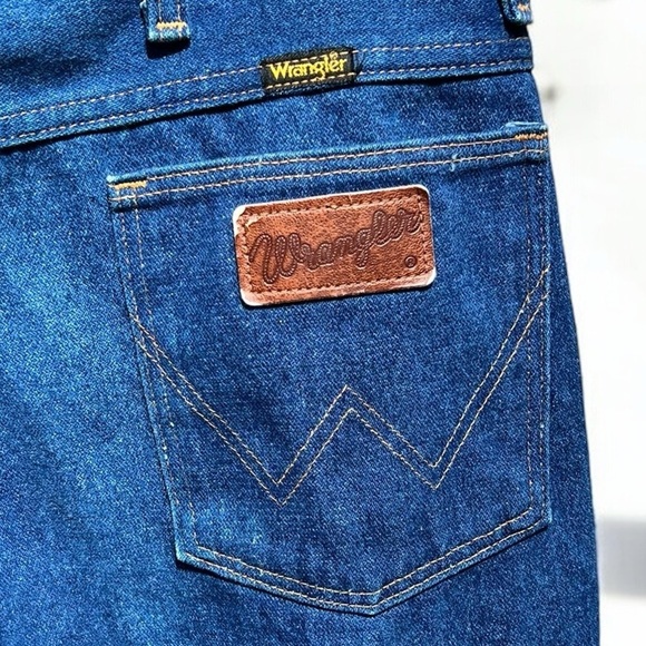 🌻WRANGLER Western Blue Jeans Tagged 34x31 MADE IN THE USA - Picture 3 of 6